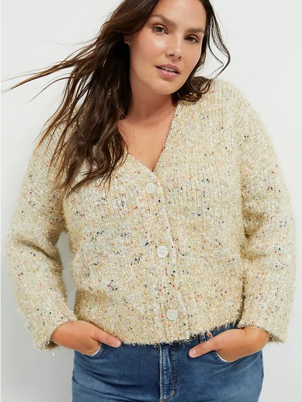 Anthropologie Maeve Twinkle Cropped Cardigan